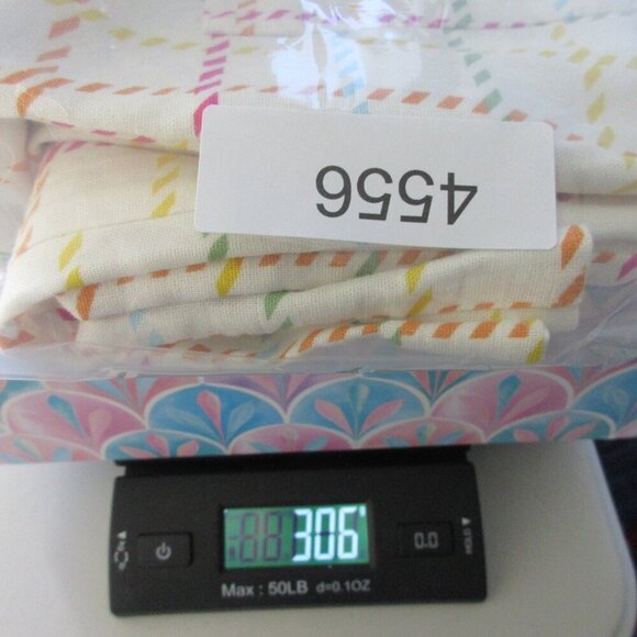 Modcloth Women's Wide Leg Pants 8 Ivory Linen Viscose Rainbow Plaid Preppy 306 - Picture 11 of 11